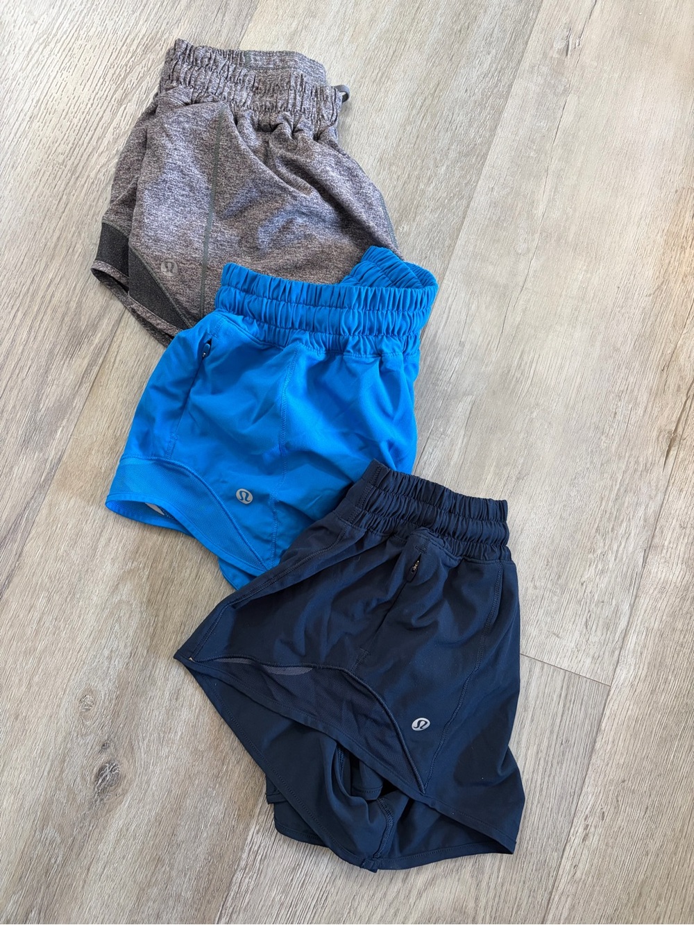 lululemon athletica Kids' Athletic Shorts - Bright Blue, Navy, Heather Gray